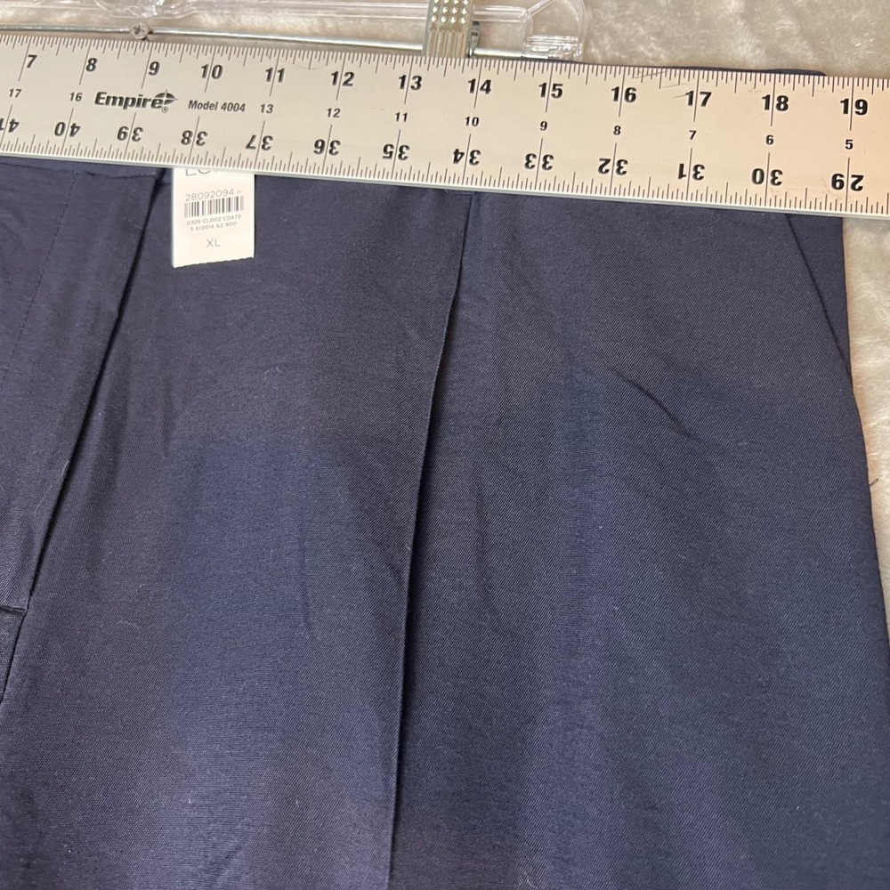 LOFT Navy‎ Blue Wide Leg Pleated Pants XL Elastic Waist NWT - Picture 4 of 6